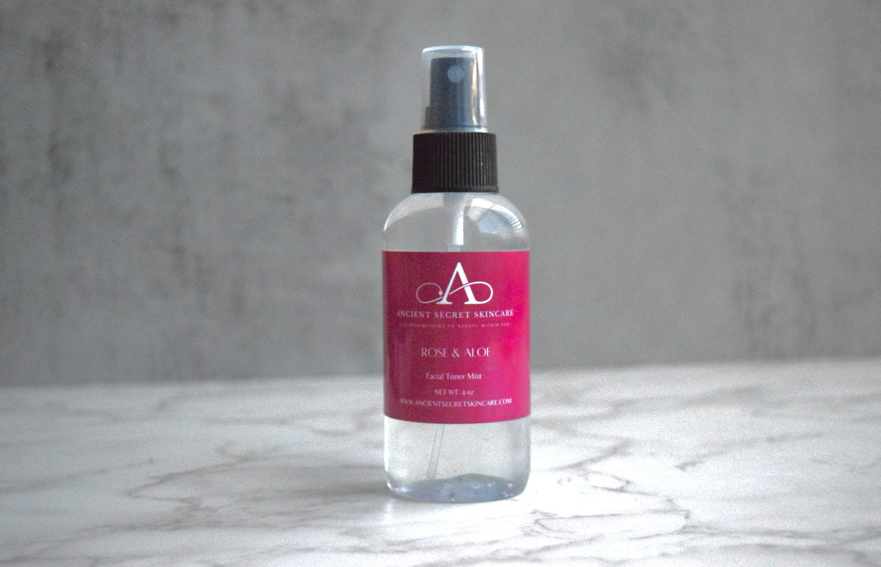 Rose + Aloe Facial Toner Mist | Soothe, Strengthen, Tone Skin, All Skin Types, Sensitive Skin, Dry Skin, Hydrating Fragrance Free