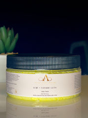 Kojic + Turmeric Glow Body Polish | Whipped Foaming Scrub, Natural Body Butter, Exfoliation for dry sensitive skin , Fade Dark Marks, Hyperpigmentation, Uneven Skin Tone, Fade Scars, Natural Glow