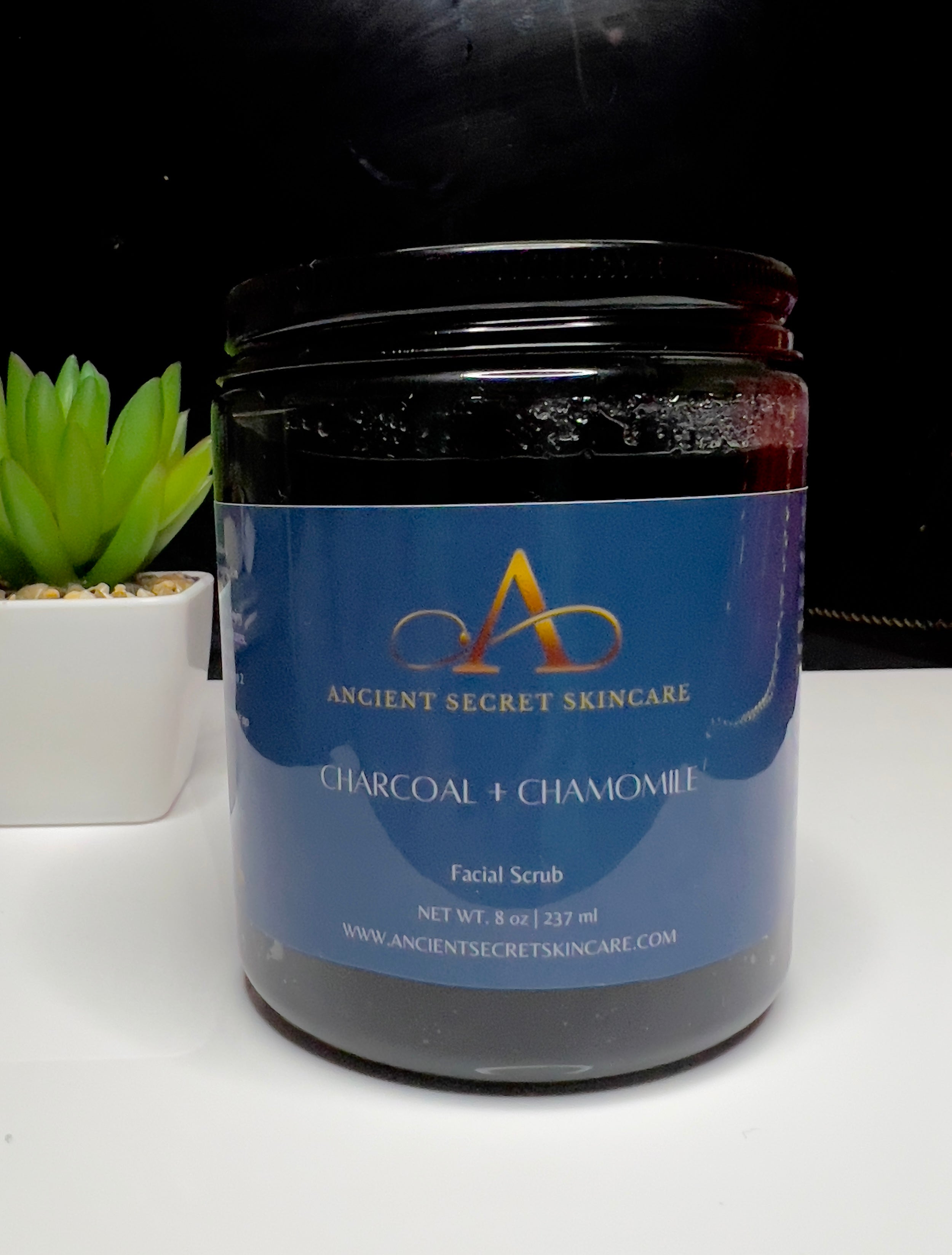 Charcoal + Chamomile Facial Scrub | Acne Prone Skin, Sensitive Skin, Treat Irritated Skin, Natural Skin Glow