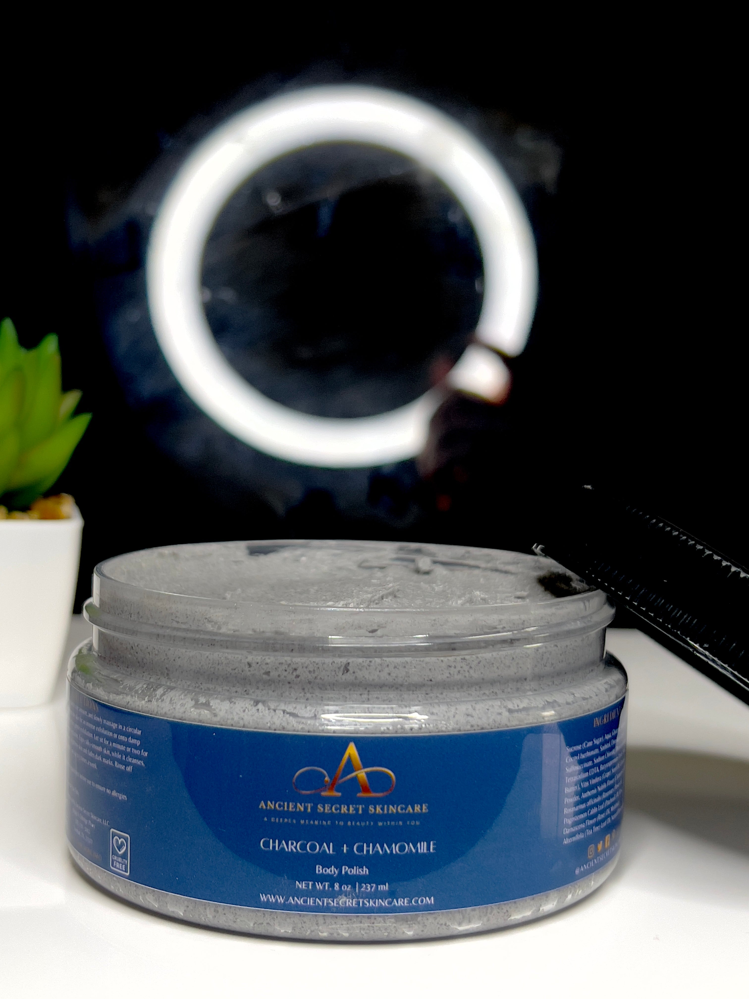 Charcoal + Chamomile Body Polish | Acne Prone Skin, Sensitive Skin, Treat Irritated Skin, Natural Skin Glow